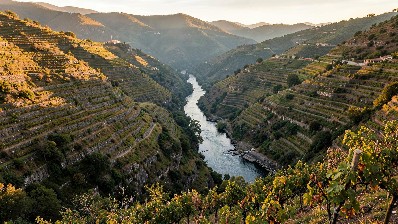 Terrassen van de Douro-vallei boven de rivier