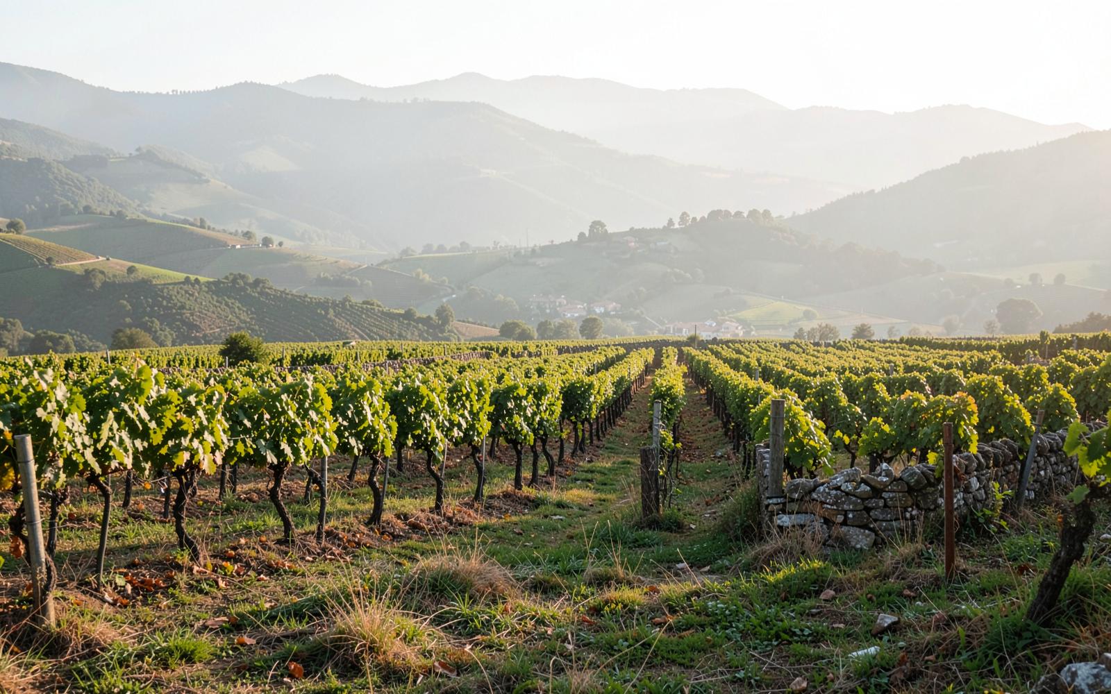Wijngaarden op de steile hellingen van de Douro