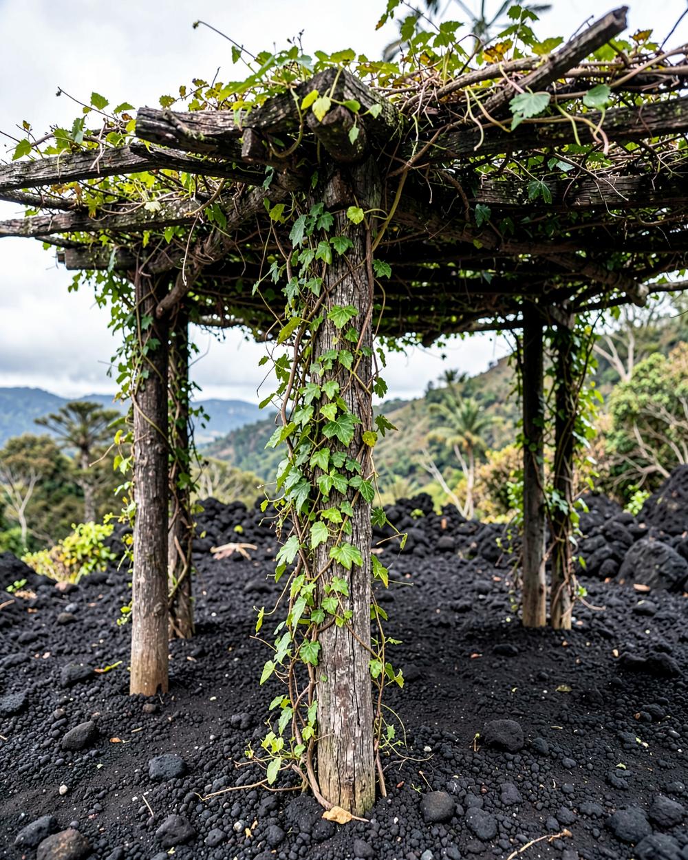 Vulkanische bodem en druiven op Madeira