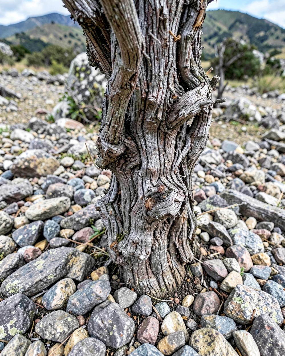 Stenige bodem en oude wijnstokken in Trás-os-Montes